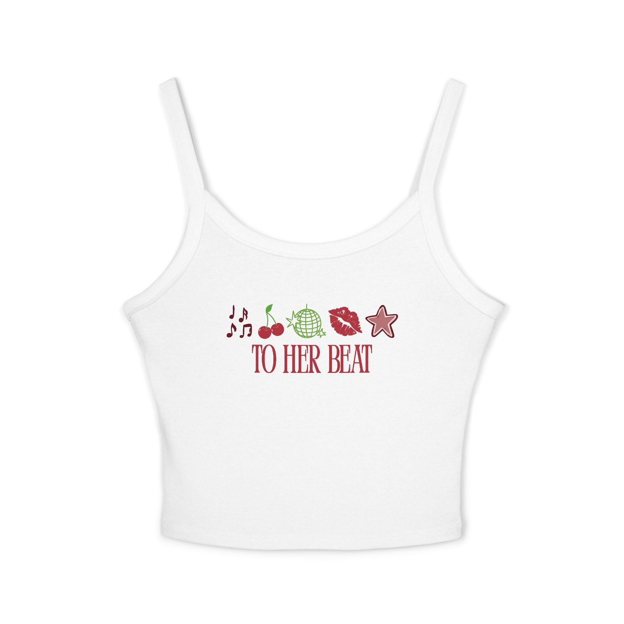 To Her Beat White Tank Top