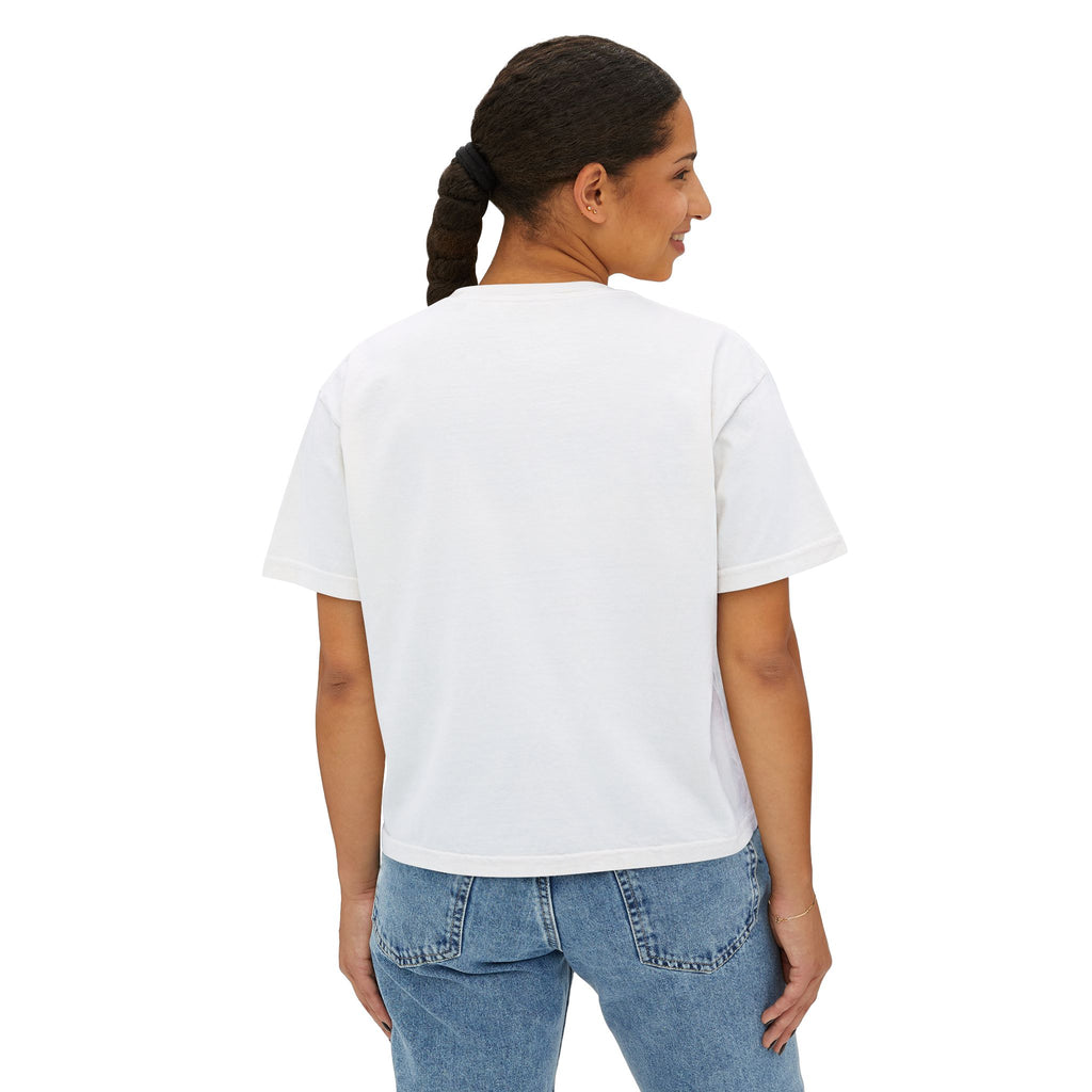 To Her Beat White Boxy Tee