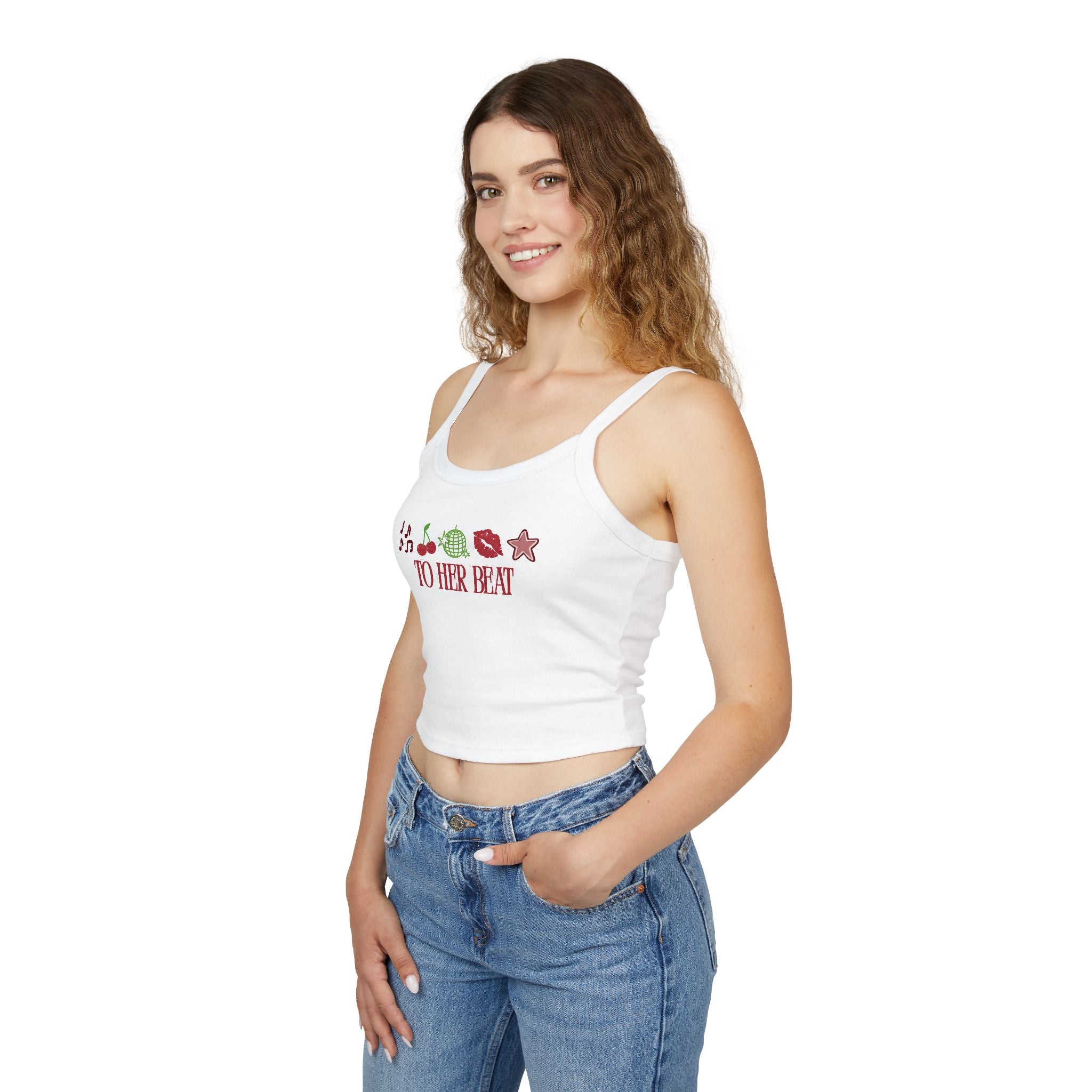 To Her Beat White Tank Top